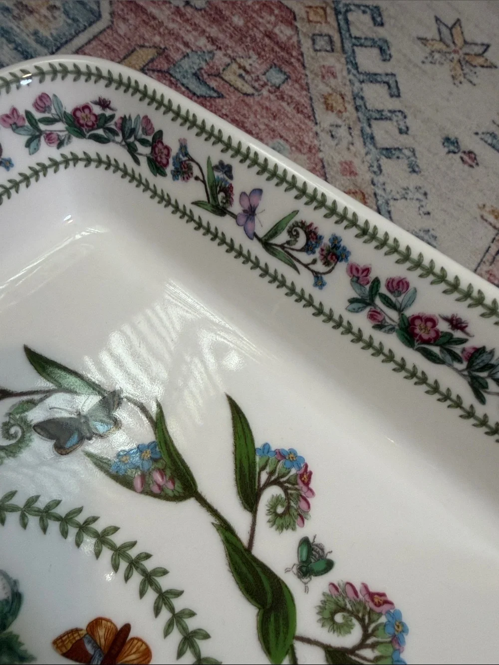 Portmeirion White Platter with butterfly’s and flowers Made in Britain